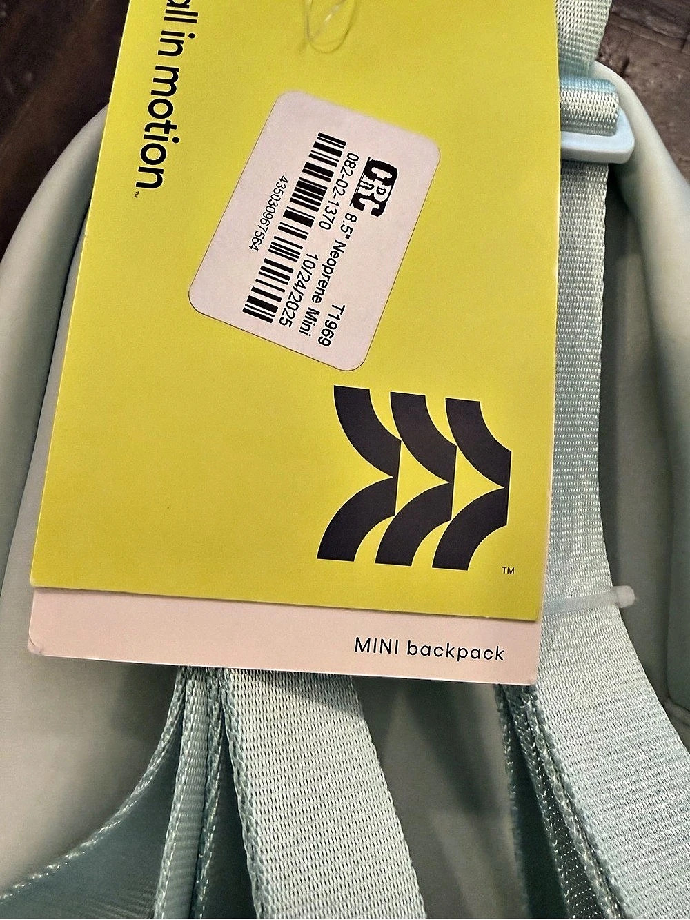 NEW All in Motion Mini Backpack Mint Green Adjustable Straps Water Repellent - Picture 8 of 10